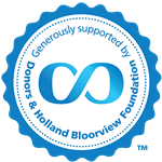 Stamp to indicate support from donors and the Holland Bloorview Foundation